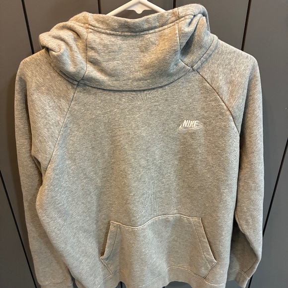 Women’s Nike Cowl Neck Hooded Sweatshirt Gray - Picture 1 of 3